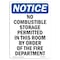 Signmission OSHA Notice, 5" Height, No Combustible Storage Permitted Sign, 5" X 3.5", Portrait OS-NS-D-35-V-14457 - alternate 1